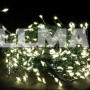 Гирлянда Роса объемная 300 теплых белых мини LED ламп 10 м USB, зеленая проволока, контроллер, IP44